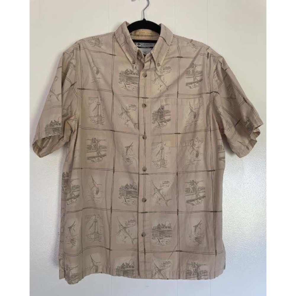 Columbia Men's River Lodge Men's Short Sleeve Cotton Button-Up Shirt Size Medium